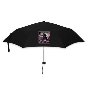 Vintage Japanese Sakura Cherry Blossom Temple - Umbrella (small) - black - Front