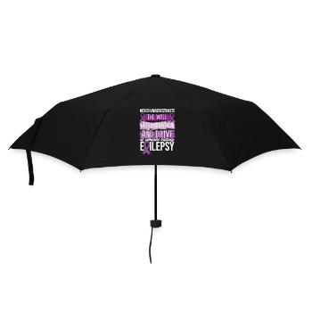 Epilepsy Warrior Purple RIbbon Epilepsy Awareness - Umbrella (small) - black - Front