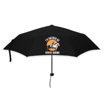 I would rather go horseback riding rider horse - Umbrella (small) - black - Front