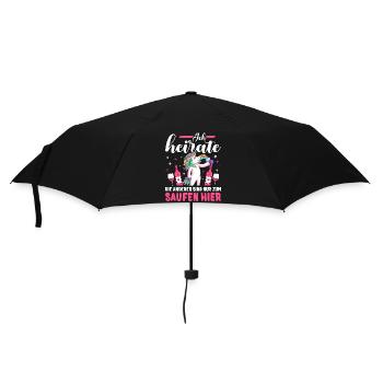 JGA T-Shirt Braut Outfit Junggesellinnenabschied - Regenschirm (klein) - Schwarz - Vorne