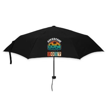 2017 Geboren Geburtstag Geburtsjahr Vintage - Regenschirm (klein) - Schwarz - Vorne