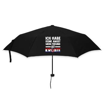 Ich habe keine Angst mein Freund ist Kroate - Regenschirm (klein) - Schwarz - Vorne