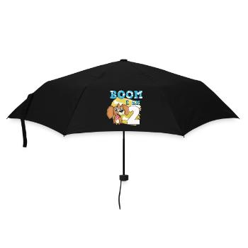 2nd birthday dog - Umbrella (small) - black - Front