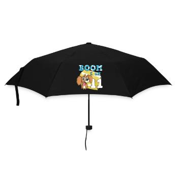 11. Geburtstag Hund - Regenschirm (klein) - Schwarz - Vorne