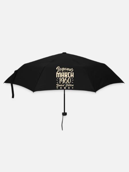Naissance En Mars 1960. Cadeau d'anniversaire mars - Parapluie standard - noir