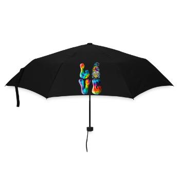 Gnome Love Peace Tie Dye - Regenschirm (klein) - Schwarz - Vorne