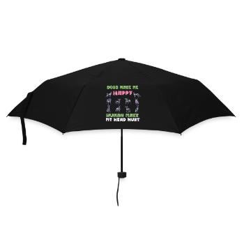 Dogs Make Me Happy Human Make My Head Hurt Doglove - Umbrella (small) - black - Front