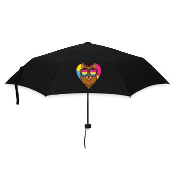 Pansexual Cat Somali Heart Gift - Parapluie standard - noir - Devant