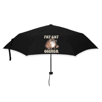 Fat cat owner - Umbrella (small) - black - Front