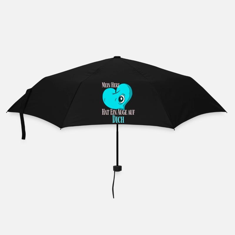 Mein Herz hat ein Auge auf Dich - Regenschirm (klein) - Schwarz