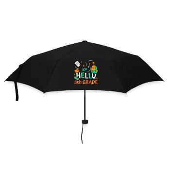 Hallo 5. Klasse Fünftklässler 5 Klasse Fünfte - Regenschirm (klein) - Schwarz - Vorne