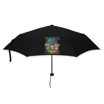 Flower Power Gnomes Tie Dye Peace - Regenschirm (klein) - Schwarz - Vorne