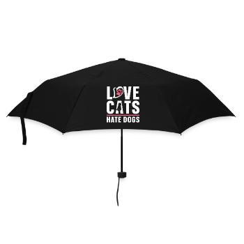 Love Cats Hate Dogs Cat Lovers Pet - Umbrella (small) - black - Front