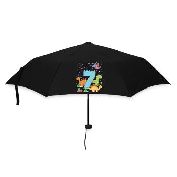 Herd of cute dinosaurs 7th birthday 7 - Umbrella (small) - black - Front