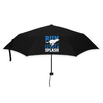 Run Jump Splash Dock Diving Dog Jumping - Regenschirm (klein) - Schwarz - Vorne