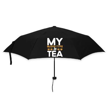 Teetrinker Geschenk Tasse Tee Liebhaber - Regenschirm (klein) - Schwarz - Vorne