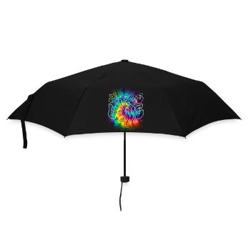 Peace Love Tie Dye - Regenschirm (klein) - Schwarz - Vorne