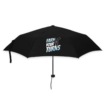 Earn your Turns - Regenschirm (klein) - Schwarz - Vorne