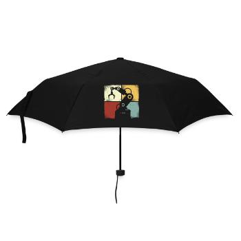 Robot Robotics Engineer Retro - Umbrella (small) - black - Front