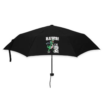 Rawr I'm 2 2nd Birthday Party T Rex Dinosaur - Umbrella (small) - black - Front