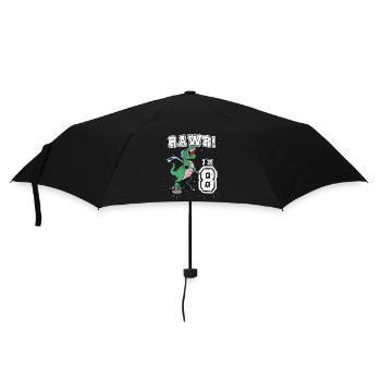 Rawr I'm 8 8th Birthday Party T Rex Dinosaur - Umbrella (small) - black - Front