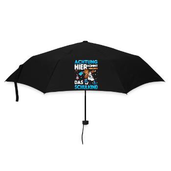 Einschulung Grundschule 1. Klasse ich komme Dab - Regenschirm (klein) - Schwarz - Vorne