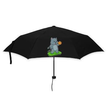 Cat Basketball Player Basketball - Umbrella (small) - black - Front