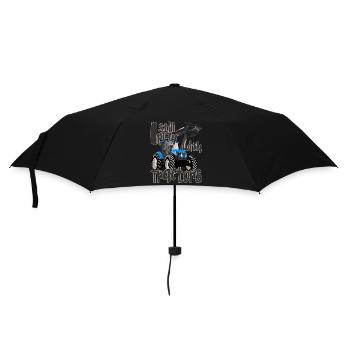 Ich spiele immer noch mit coolen blauen Traktoren - Regenschirm (klein) - Schwarz - Vorne