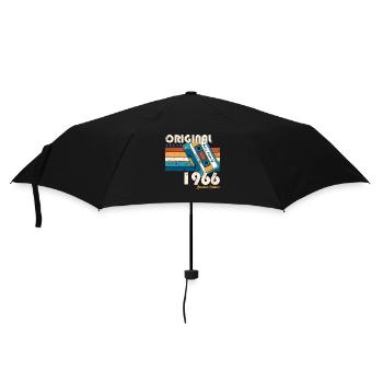 57th birthday cassette February Born 1966 - Umbrella (small) - black - Front