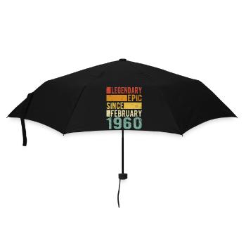 Anniversaire février 1960 Épopée légendaire - Parapluie standard - noir - Devant