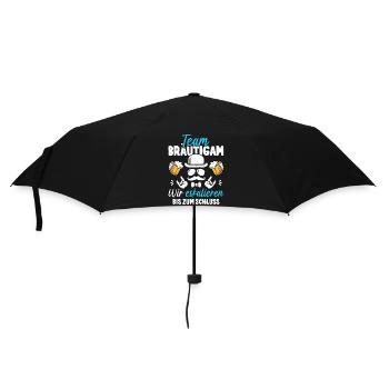 JGA T-Shirt Mann Junggesellenabschied Polterabend - Regenschirm (klein) - Schwarz - Vorne