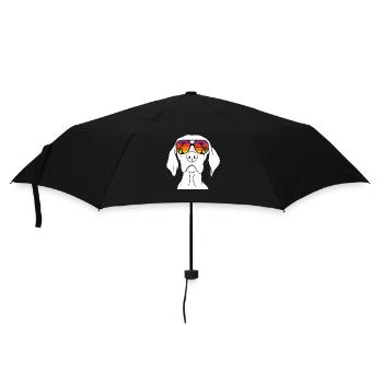 Weimaraner - Regenschirm (klein) - Schwarz - Vorne