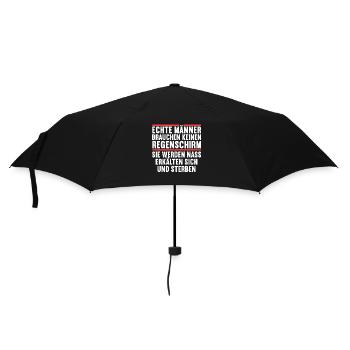 Sarkasmus Ironie stolzer Mann echte Männer - Regenschirm (klein) - Schwarz - Vorne