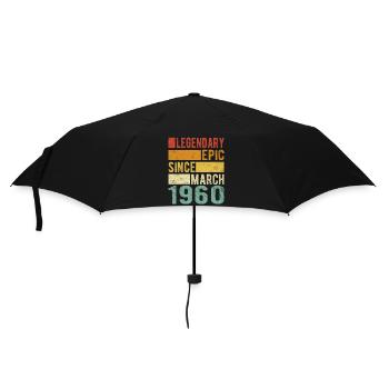 Birthday March 1960 Legendary epic - Umbrella (small) - black - Front
