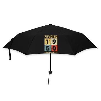 Anniversaire Vintage Idée Cadeau Février 1950 - Parapluie standard - noir - Devant