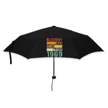 Birthday March 1969 Legendary epic - Umbrella (small) - black - Front
