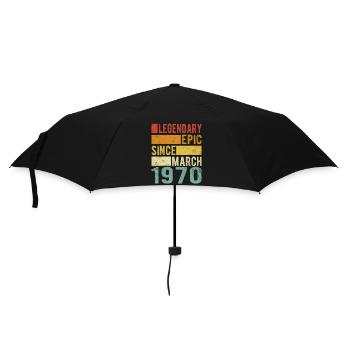 Geburtstag März 1970 Legendär Episch - Regenschirm (klein) - Schwarz - Vorne