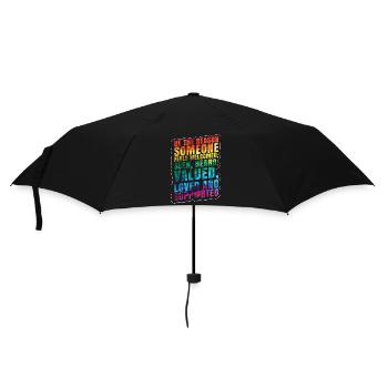 LGBT-Zitat - Regenschirm (klein) - Schwarz - Vorne