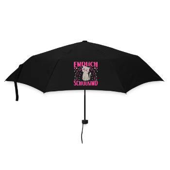 Einschulung Endlich Schulkind Mädchen Erstklässler - Regenschirm (klein) - Schwarz - Vorne