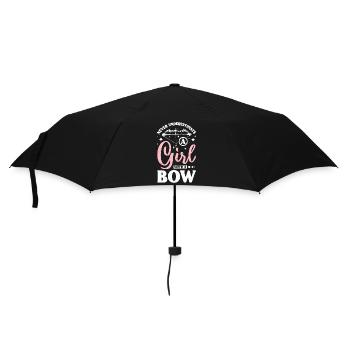 Never underestimate a girl with a bow - Umbrella (small) - black - Front
