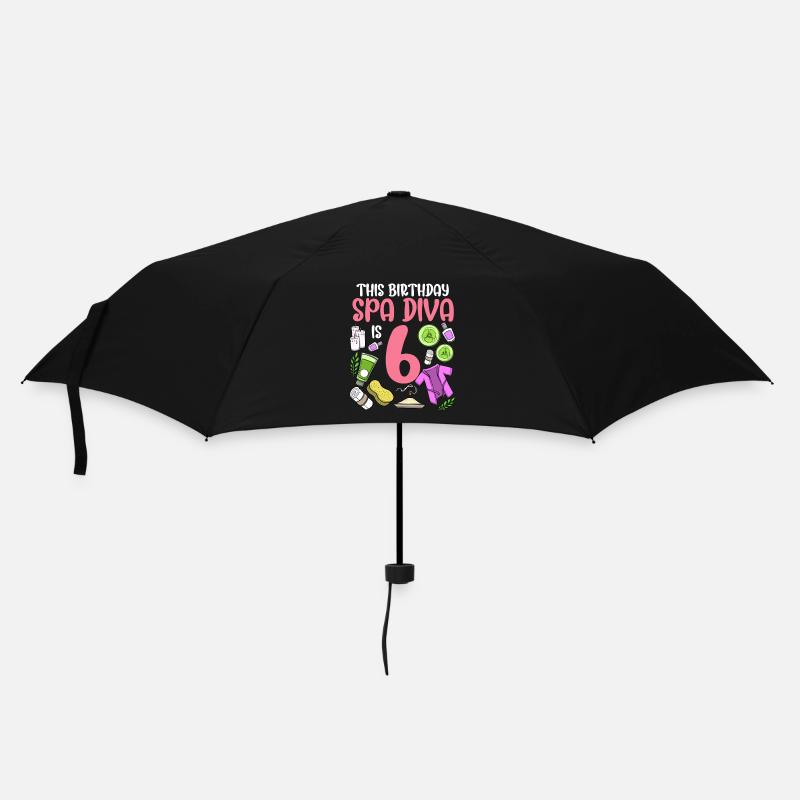 Spa-Geburtstag für Mädchen 6. Spa-Geburtstagsfeier - Regenschirm (klein) - Schwarz