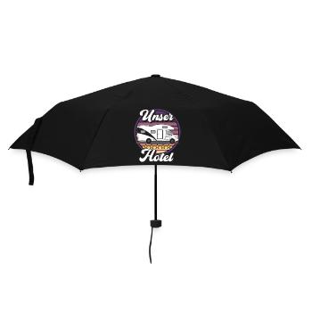 Campingplatzimpressionen: Wohnmobil Design - Regenschirm (klein) - Schwarz - Vorne