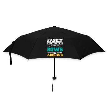 Leicht ablenkbar durch Pfeil und Bogen - Regenschirm (klein) - Schwarz - Vorne
