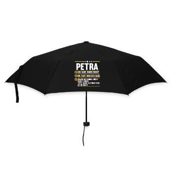 Name Petra - Regenschirm (klein) - Schwarz - Vorne