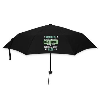 Natürlich weiß ich dass ich manchmal doof bin - Regenschirm (klein) - Schwarz - Vorne