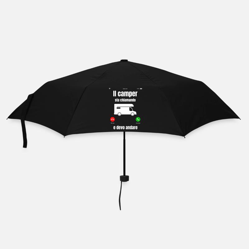 Der Camper ruft - Regenschirm (klein) - Schwarz