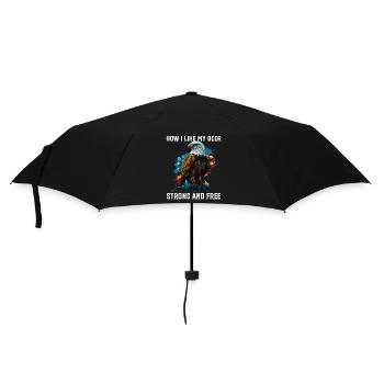 How I Like My Beer Strong And Free Alcoholic - Umbrella (small) - black - Front