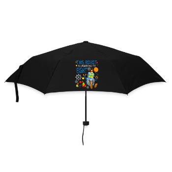 Robot Birthday Outfit Boy 8th Robot Birthday Party - Umbrella (small) - black - Front