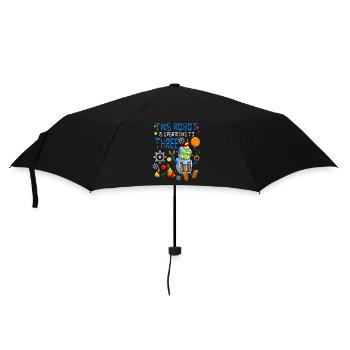 Robot Birthday Outfit Boy 3rd Robot Birthday Party - Umbrella (small) - black - Front