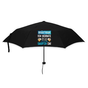 Bräutigam T-Shirt Junggesellenabschied Männer JGA - Regenschirm (klein) - Schwarz - Vorne